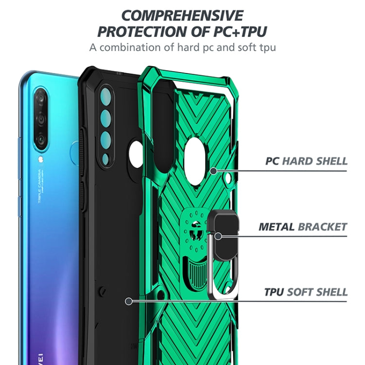 For Huawei P30 lite Cool Armor PC + TPU Shockproof Case with 360 Degree Rotation Ring Holder