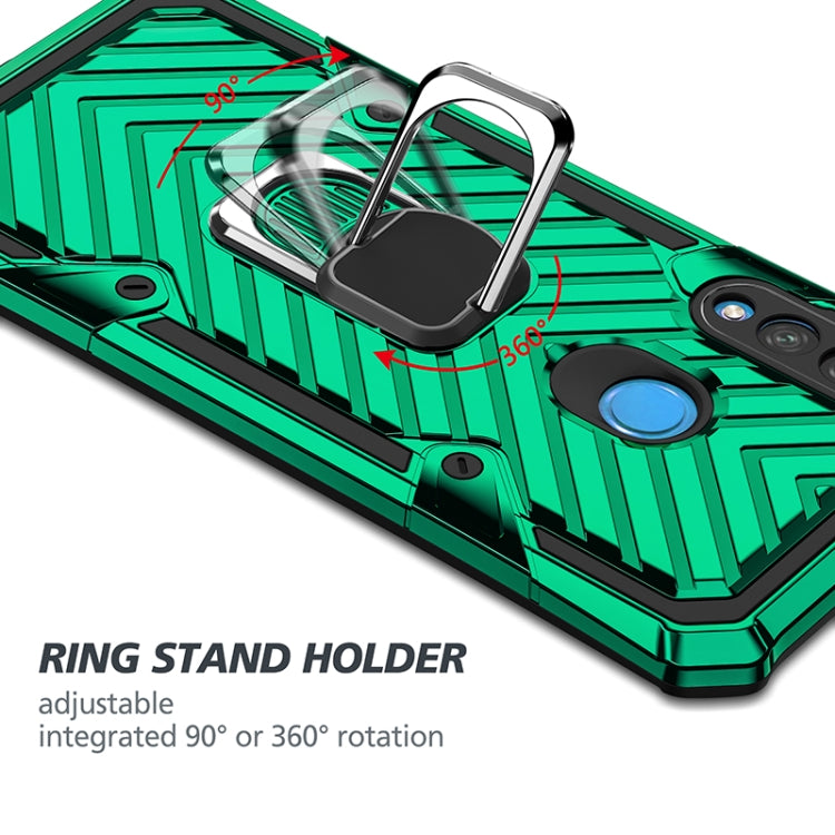 For Huawei P30 lite Cool Armor PC + TPU Shockproof Case with 360 Degree Rotation Ring Holder