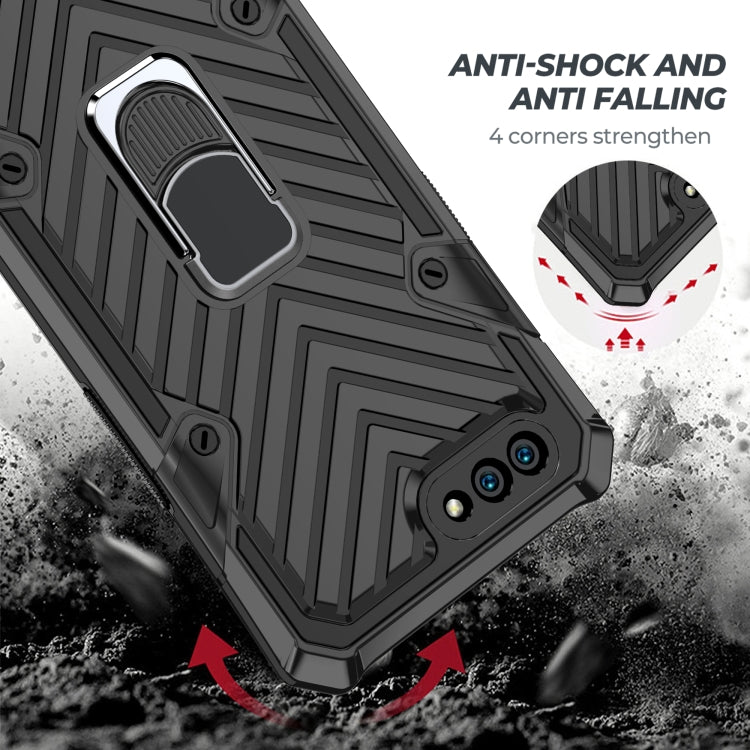 For OPPO A3s / A5 (AX5) Cool Armor PC + TPU Shockproof Case with 360 Degree Rotation Ring Holder
