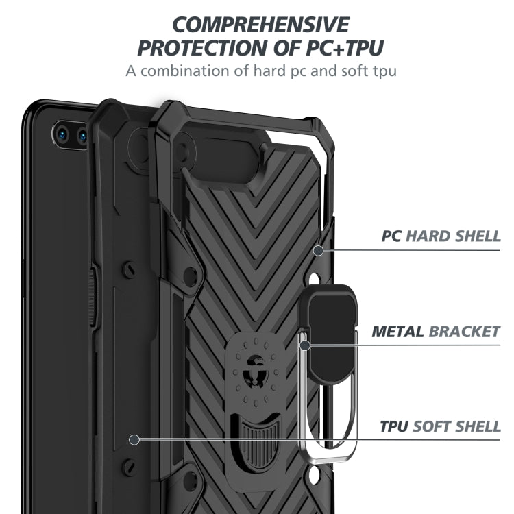 For OPPO A3s / A5 (AX5) Cool Armor PC + TPU Shockproof Case with 360 Degree Rotation Ring Holder