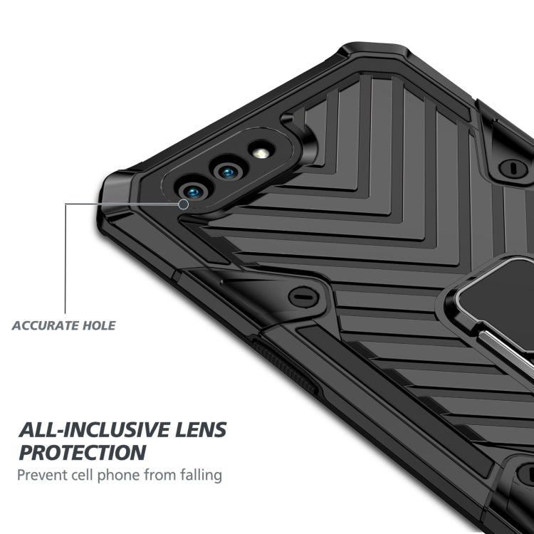 For OPPO A3s / A5 (AX5) Cool Armor PC + TPU Shockproof Case with 360 Degree Rotation Ring Holder