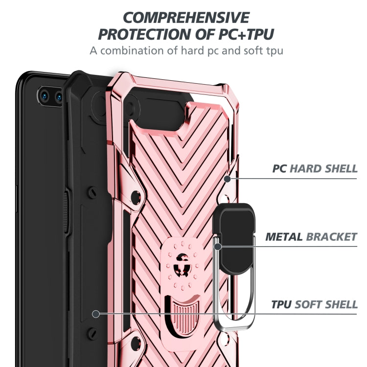 For OPPO A3s / A5 (AX5) Cool Armor PC + TPU Shockproof Case with 360 Degree Rotation Ring Holder