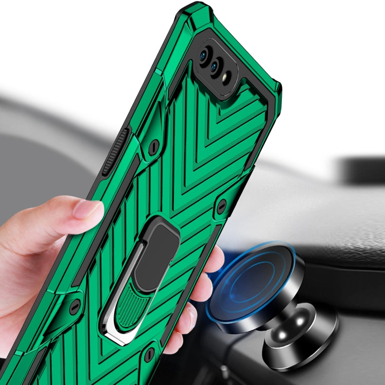 For OPPO A3s / A5 (AX5) Cool Armor PC + TPU Shockproof Case with 360 Degree Rotation Ring Holder