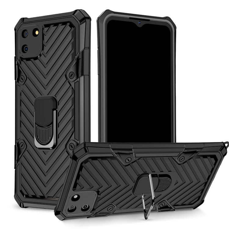 For OPPO Realme C11 Cool Armor PC + TPU Shockproof Case with 360 Degree Rotation Ring Holder