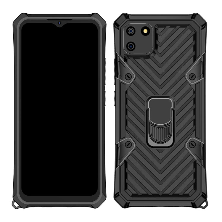 For OPPO Realme C11 Cool Armor PC + TPU Shockproof Case with 360 Degree Rotation Ring Holder