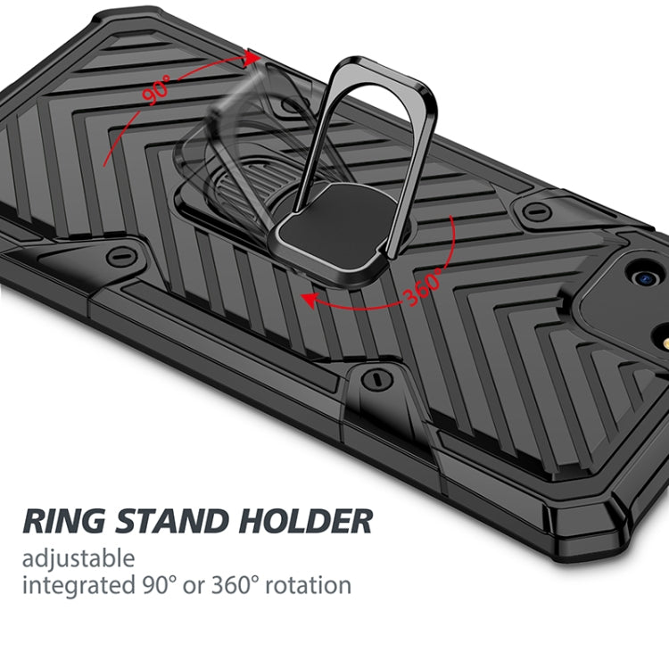 For OPPO Realme C11 Cool Armor PC + TPU Shockproof Case with 360 Degree Rotation Ring Holder