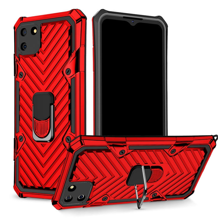For OPPO Realme C11 Cool Armor PC + TPU Shockproof Case with 360 Degree Rotation Ring Holder
