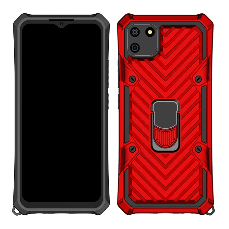 For OPPO Realme C11 Cool Armor PC + TPU Shockproof Case with 360 Degree Rotation Ring Holder