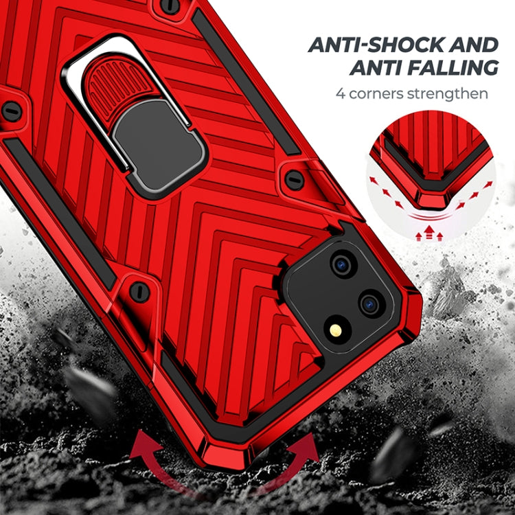 For OPPO Realme C11 Cool Armor PC + TPU Shockproof Case with 360 Degree Rotation Ring Holder