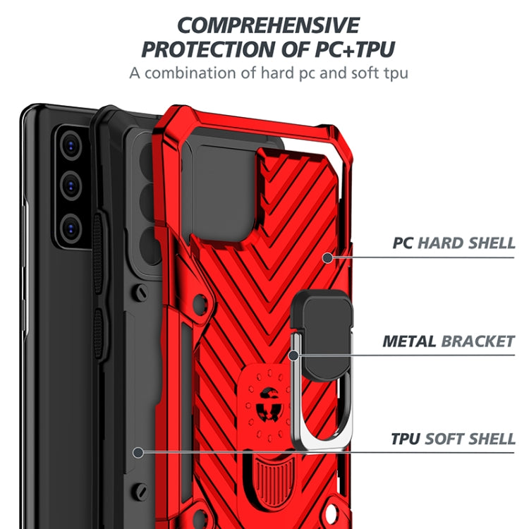For OPPO Realme C11 Cool Armor PC + TPU Shockproof Case with 360 Degree Rotation Ring Holder
