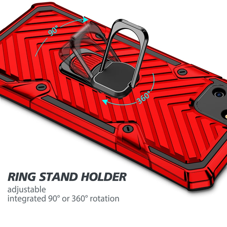For OPPO Realme C11 Cool Armor PC + TPU Shockproof Case with 360 Degree Rotation Ring Holder