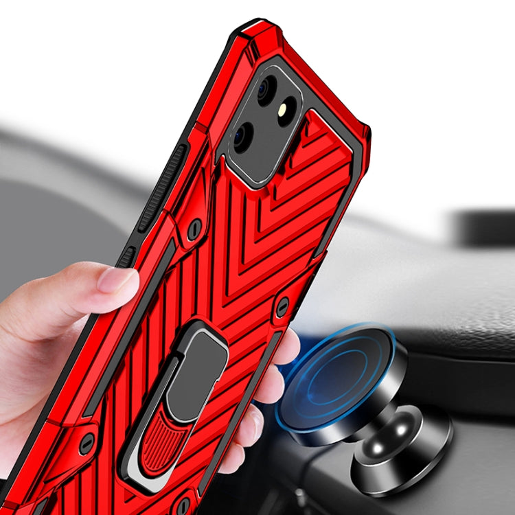 For OPPO Realme C11 Cool Armor PC + TPU Shockproof Case with 360 Degree Rotation Ring Holder