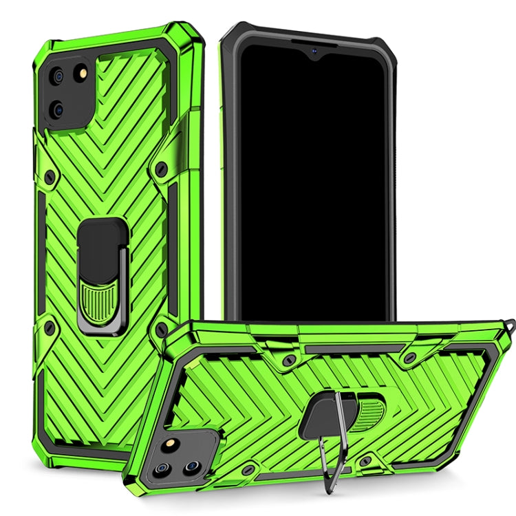 For OPPO Realme C11 Cool Armor PC + TPU Shockproof Case with 360 Degree Rotation Ring Holder