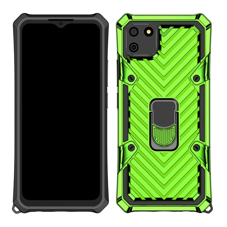 For OPPO Realme C11 Cool Armor PC + TPU Shockproof Case with 360 Degree Rotation Ring Holder