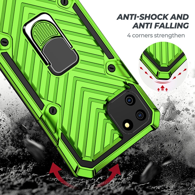 For OPPO Realme C11 Cool Armor PC + TPU Shockproof Case with 360 Degree Rotation Ring Holder