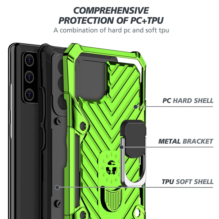 For OPPO Realme C11 Cool Armor PC + TPU Shockproof Case with 360 Degree Rotation Ring Holder