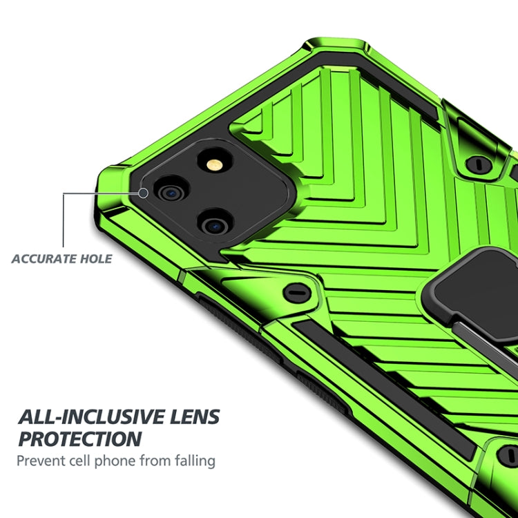 For OPPO Realme C11 Cool Armor PC + TPU Shockproof Case with 360 Degree Rotation Ring Holder