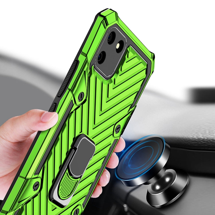 For OPPO Realme C11 Cool Armor PC + TPU Shockproof Case with 360 Degree Rotation Ring Holder