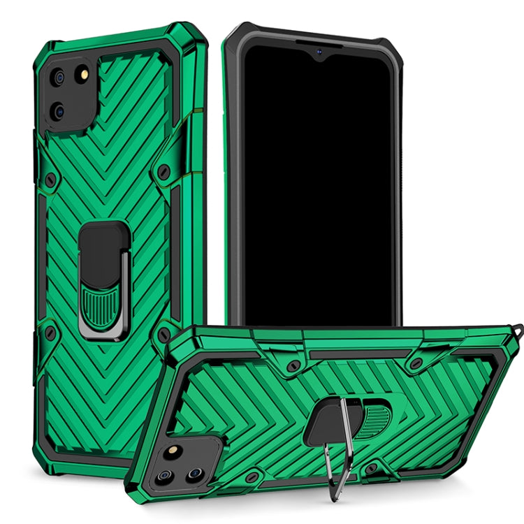 For OPPO Realme C11 Cool Armor PC + TPU Shockproof Case with 360 Degree Rotation Ring Holder