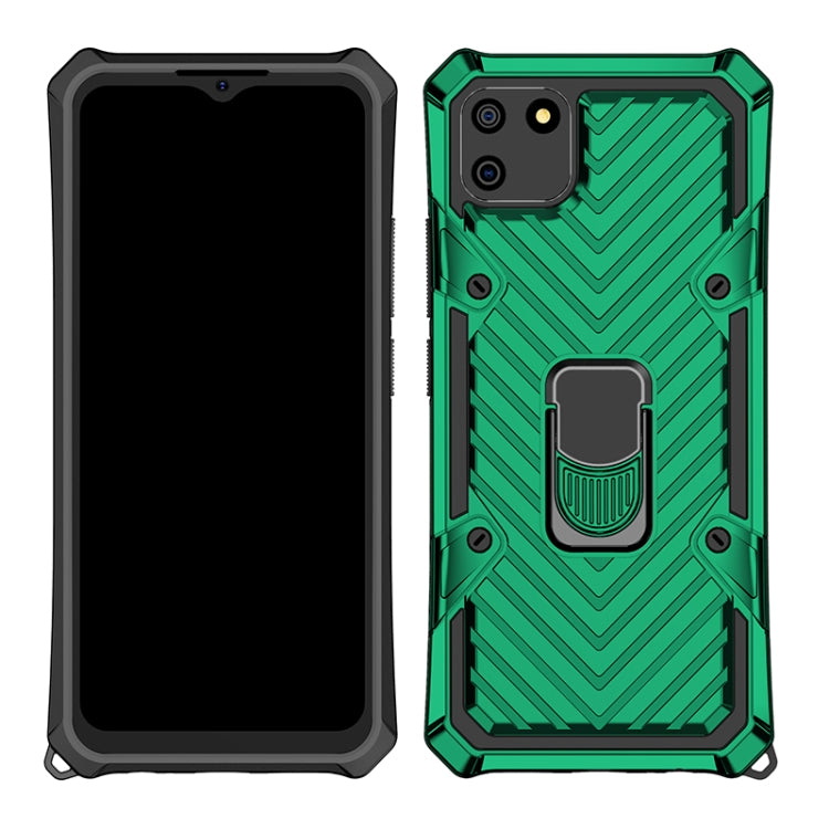 For OPPO Realme C11 Cool Armor PC + TPU Shockproof Case with 360 Degree Rotation Ring Holder