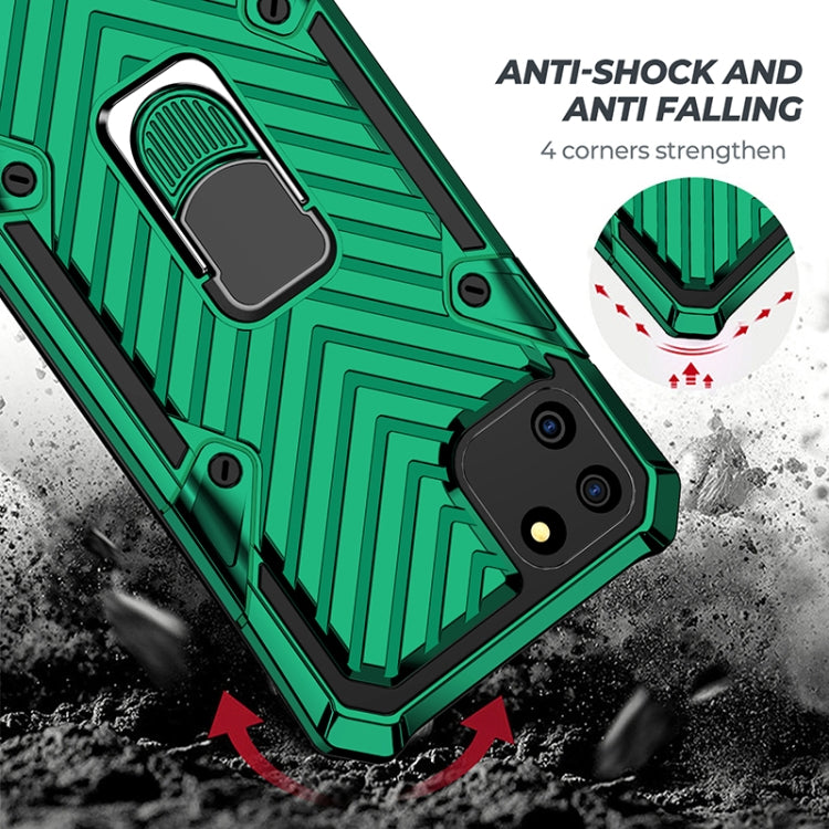 For OPPO Realme C11 Cool Armor PC + TPU Shockproof Case with 360 Degree Rotation Ring Holder