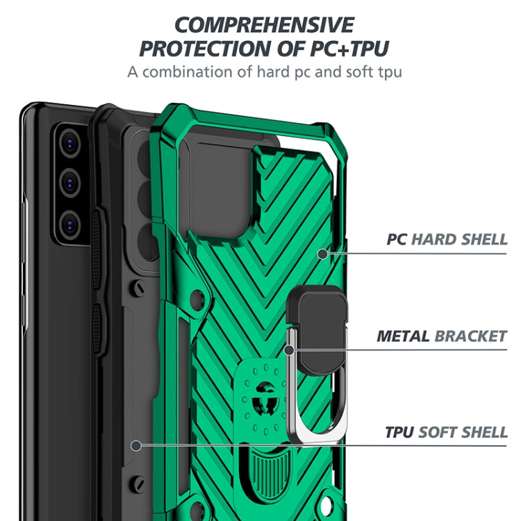 For OPPO Realme C11 Cool Armor PC + TPU Shockproof Case with 360 Degree Rotation Ring Holder