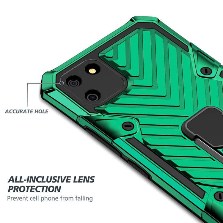 For OPPO Realme C11 Cool Armor PC + TPU Shockproof Case with 360 Degree Rotation Ring Holder