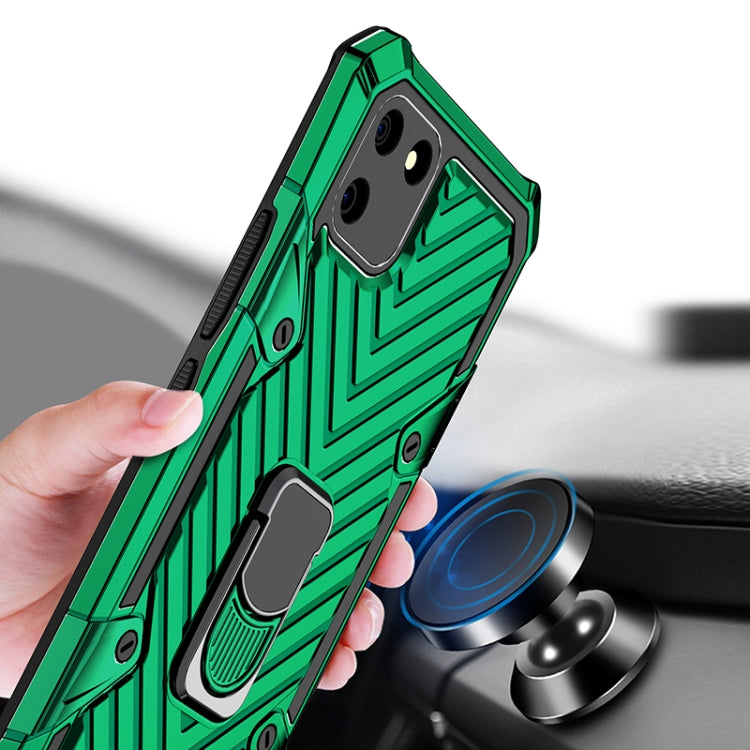 For OPPO Realme C11 Cool Armor PC + TPU Shockproof Case with 360 Degree Rotation Ring Holder