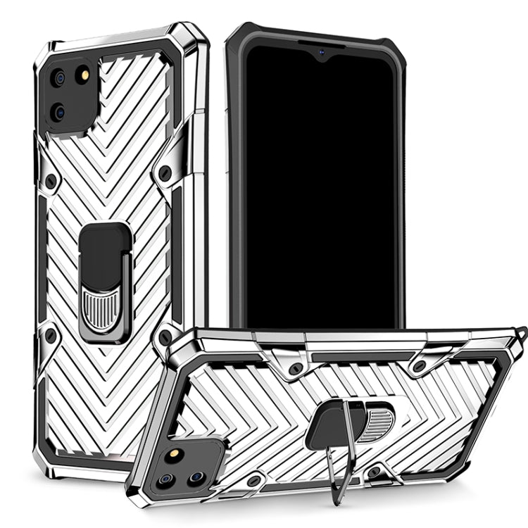 For OPPO Realme C11 Cool Armor PC + TPU Shockproof Case with 360 Degree Rotation Ring Holder