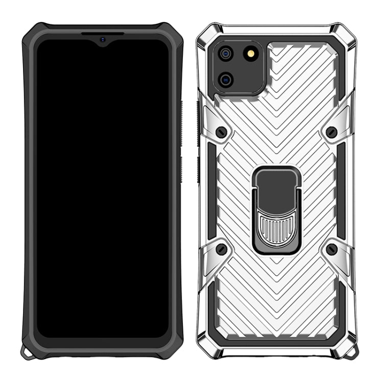 For OPPO Realme C11 Cool Armor PC + TPU Shockproof Case with 360 Degree Rotation Ring Holder