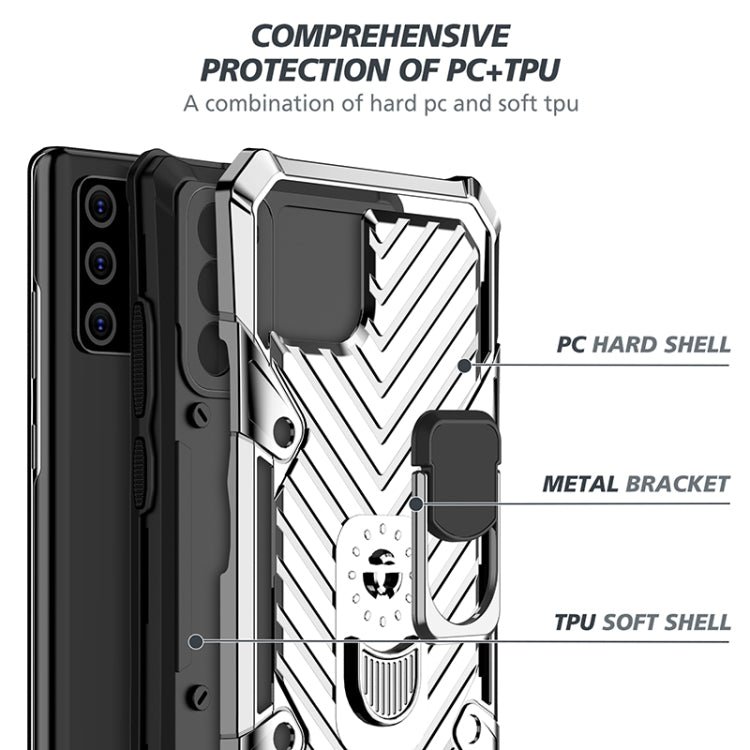 For OPPO Realme C11 Cool Armor PC + TPU Shockproof Case with 360 Degree Rotation Ring Holder