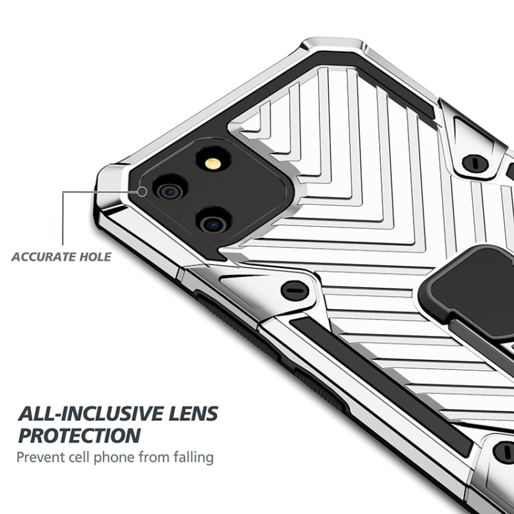 For OPPO Realme C11 Cool Armor PC + TPU Shockproof Case with 360 Degree Rotation Ring Holder