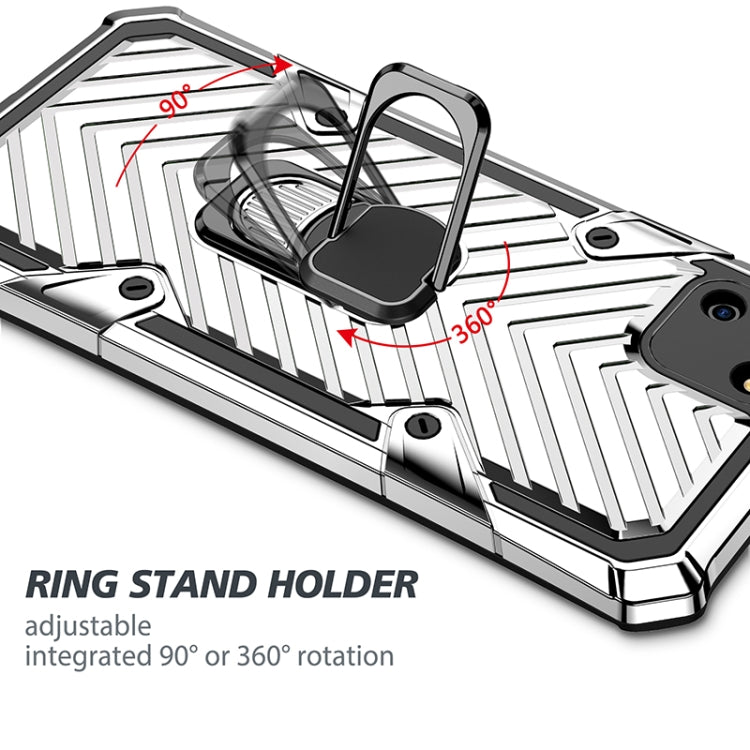 For OPPO Realme C11 Cool Armor PC + TPU Shockproof Case with 360 Degree Rotation Ring Holder