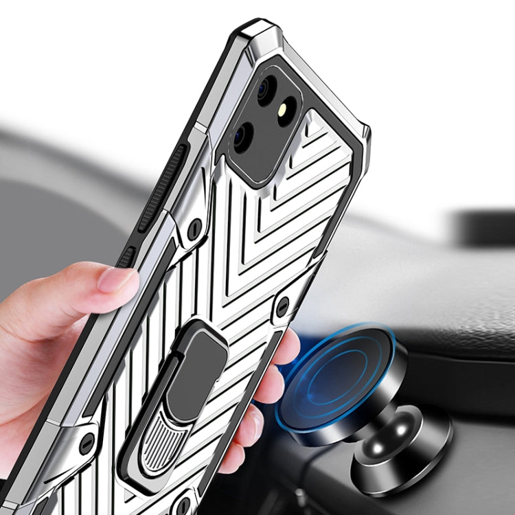 For OPPO Realme C11 Cool Armor PC + TPU Shockproof Case with 360 Degree Rotation Ring Holder