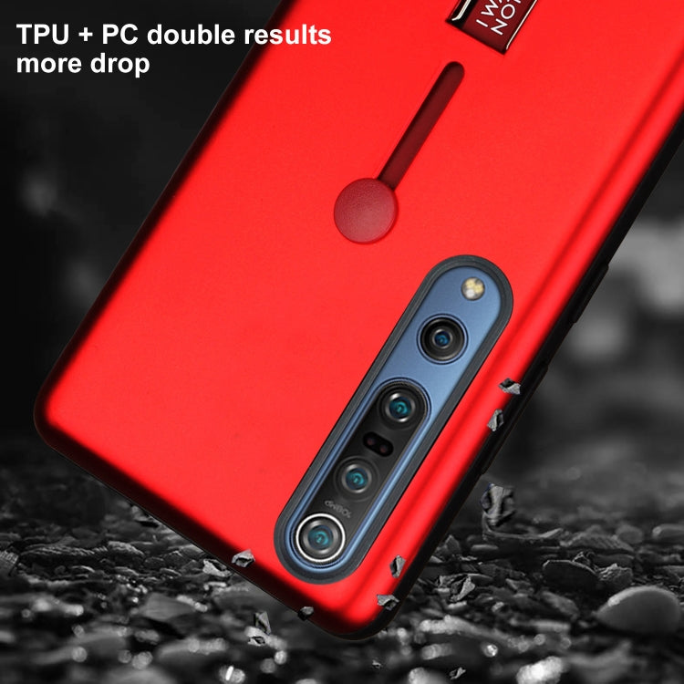 For Xiaomi Mi 10 Oil Feel Shockproof TPU + PC Protective Case with Holder