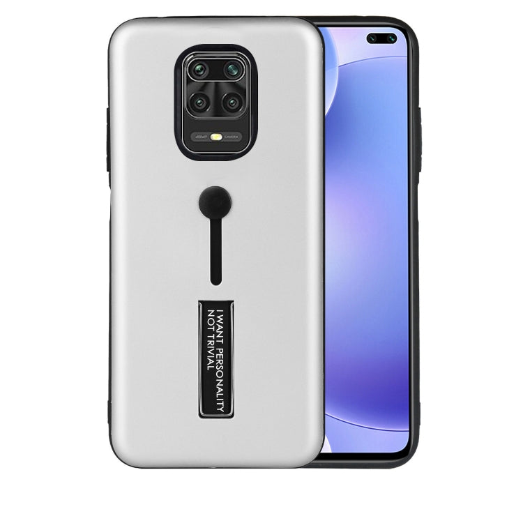 For Xiaomi Redmi Note 9s / Note 9 Pro Oil Feel Shockproof TPU + PC Protective Case with Holder