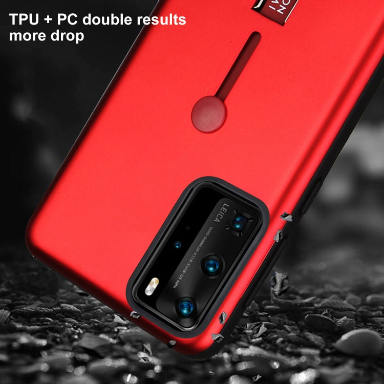 For Huawei P40 Pro Oil Feel Shockproof TPU + PC Protective Case with Holder