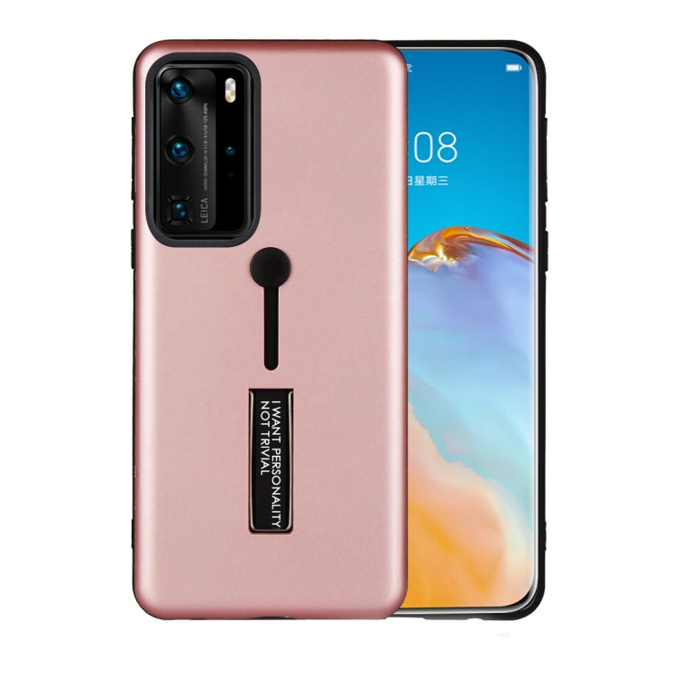 For Huawei P40 Pro Oil Feel Shockproof TPU + PC Protective Case with Holder