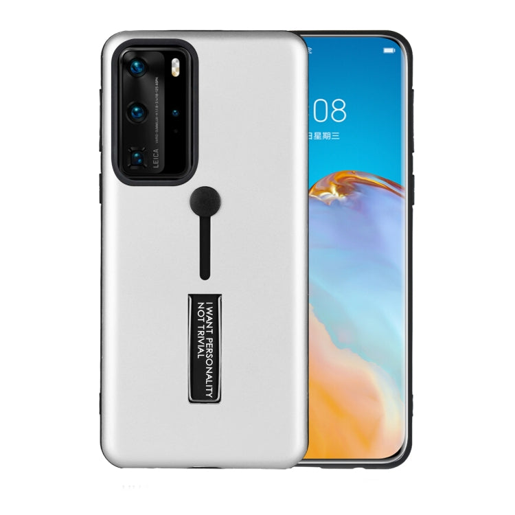 For Huawei P40 Pro Oil Feel Shockproof TPU + PC Protective Case with Holder