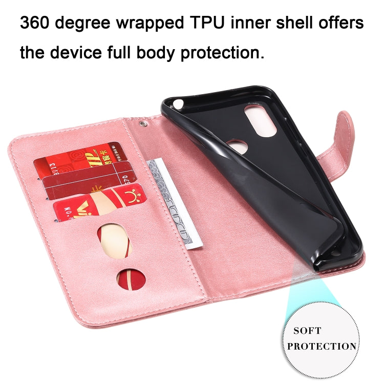 For Motorola Moto E6s (2020) Fashion Calf Texture Zipper Horizontal Flip Leather Case with Holder & Card Slots & Wallet Function