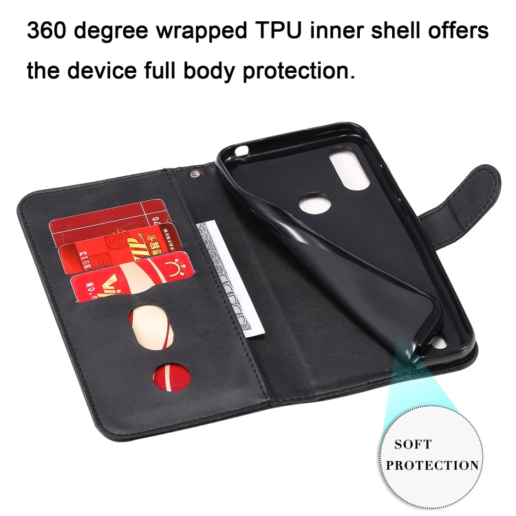 For Motorola Moto E6s (2020) Fashion Calf Texture Zipper Horizontal Flip Leather Case with Holder & Card Slots & Wallet Function