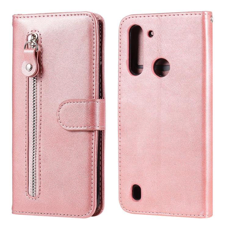 For Motorola Moto G8 Power Lite Fashion Calf Texture Zipper Horizontal Flip Leather Case with Holder & Card Slots & Wallet Function