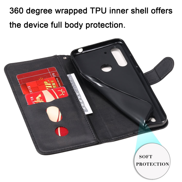 For Motorola Moto G8 Power Lite Fashion Calf Texture Zipper Horizontal Flip Leather Case with Holder & Card Slots & Wallet Function