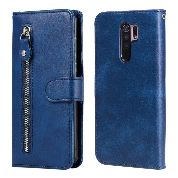 For Xiaomi Redmi 9 Fashion Calf Texture Zipper Horizontal Flip Leather Case with Holder & Card Slots & Wallet Function