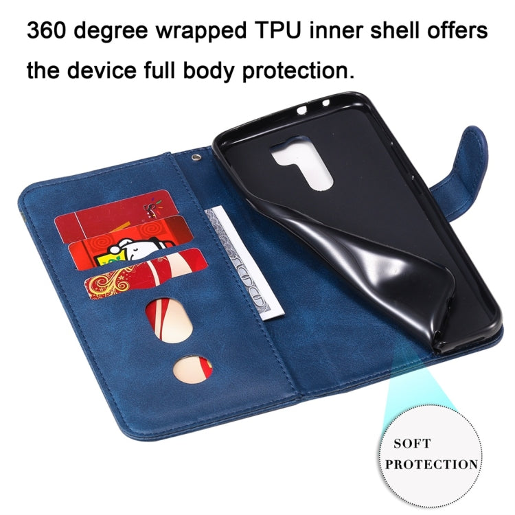 For Xiaomi Redmi 9 Fashion Calf Texture Zipper Horizontal Flip Leather Case with Holder & Card Slots & Wallet Function