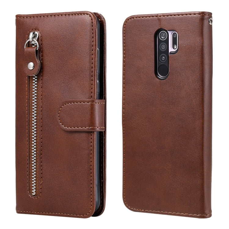 For Xiaomi Redmi 9 Fashion Calf Texture Zipper Horizontal Flip Leather Case with Holder & Card Slots & Wallet Function