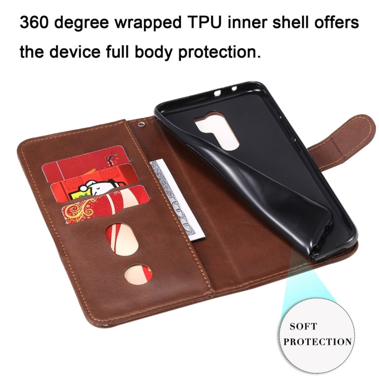 For Xiaomi Redmi 9 Fashion Calf Texture Zipper Horizontal Flip Leather Case with Holder & Card Slots & Wallet Function