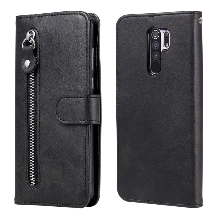 For Xiaomi Redmi 9 Fashion Calf Texture Zipper Horizontal Flip Leather Case with Holder & Card Slots & Wallet Function