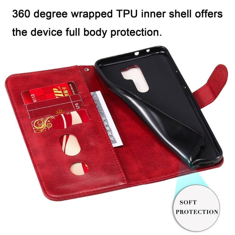 For Xiaomi Redmi 9 Fashion Calf Texture Zipper Horizontal Flip Leather Case with Holder & Card Slots & Wallet Function