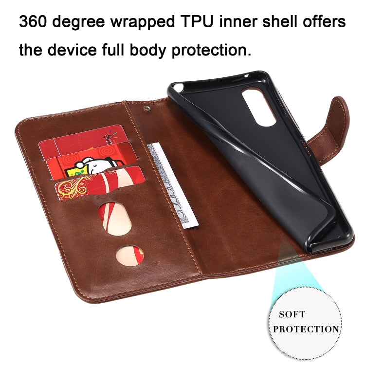 For Sony Xperia 10 II Fashion Calf Texture Zipper Horizontal Flip Leather Case with Holder & Card Slots & Wallet Function